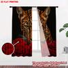 Set Of 2 Flat Printing Happy Valentine Day Party Curtains Leopard Digital Printed Polyester Drapes Curtain