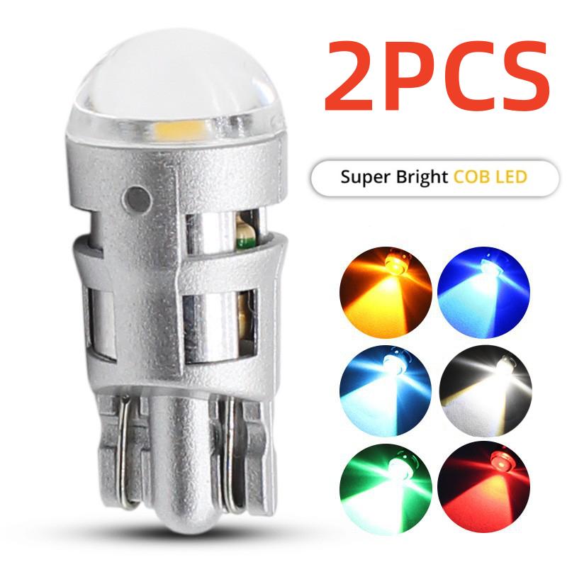 2Pcs T10 COB Led DC 12V Signal Lamp Car Bulb W5W 194 168 Reading Interior Lamps Clearance Backup Reverse Fog Lights Ultra Bright
