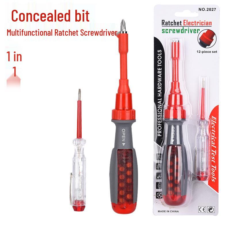 Enhanced Multi-Angle Ratchet Screwdriver Set: Semi-Automatic Phillips & Flathead Household Tool