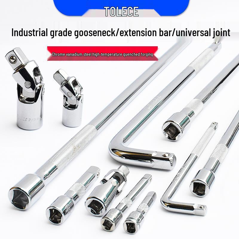 1/2'' Non-Deforming Large L-Shaped Ratchet Wrench & Short Power Extension Bar