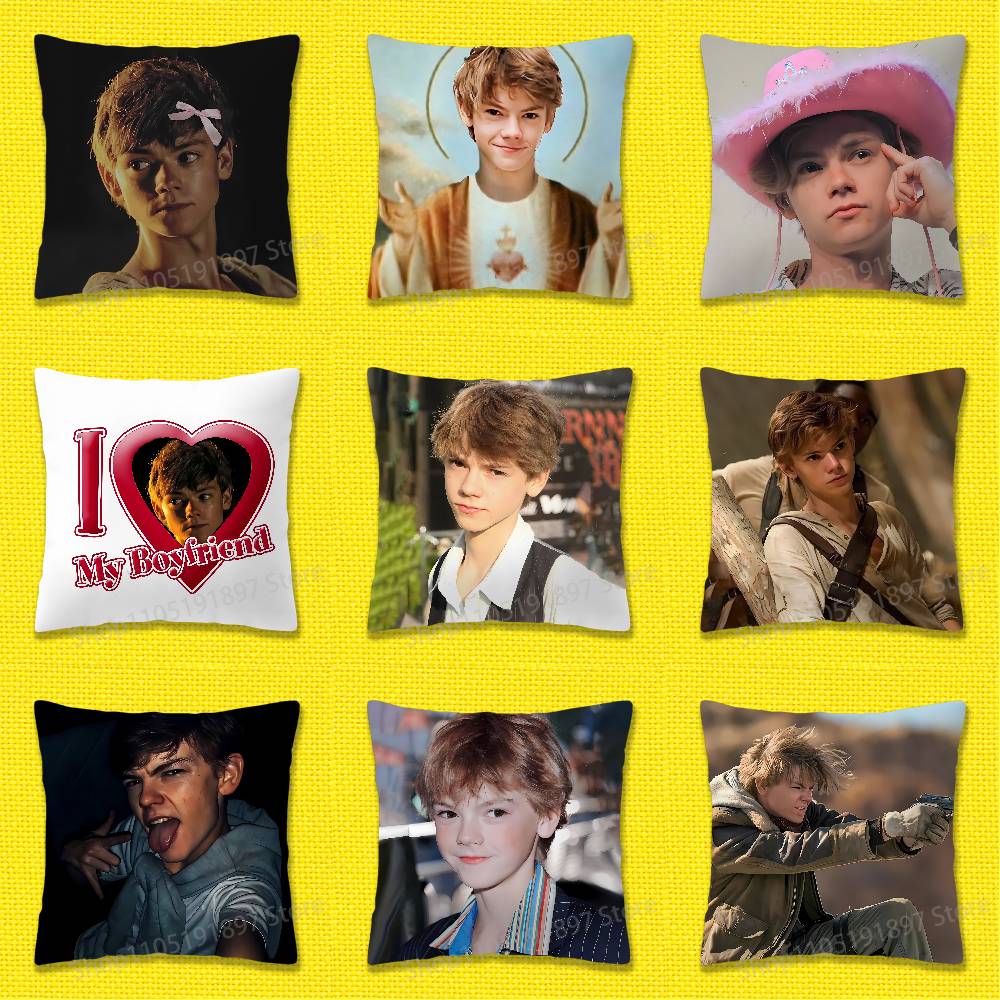 Actor T-Thomas Brodie Sangster Throw Pillow Case For 45*45cm 40cm 55cm 50cm 30cm Square Car Pillowcase Shell
