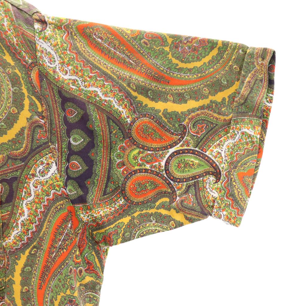 Count Velante 70s Vintage Paisley Pattern Short Sleeve Button Down Shirt Men's Used