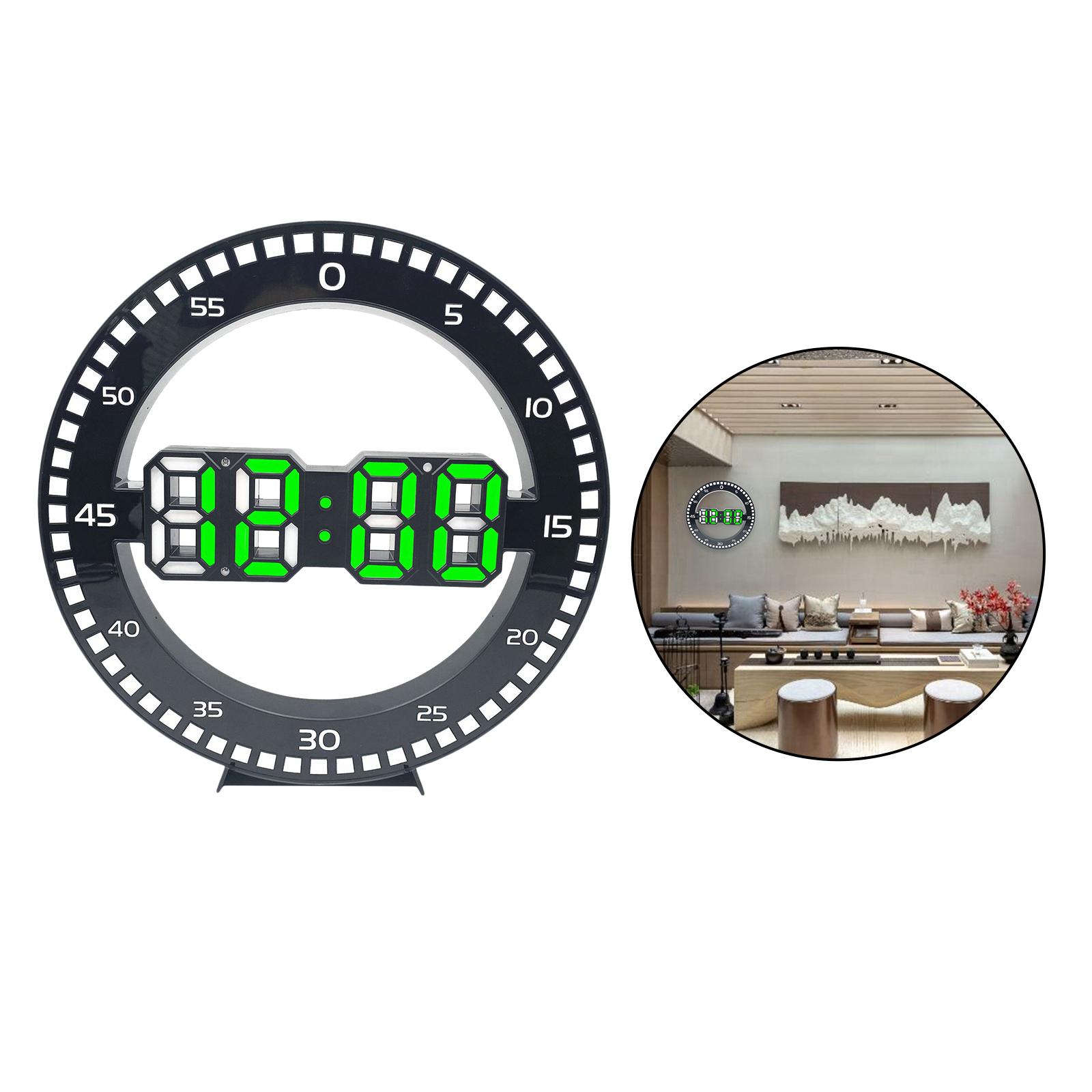 

Modern 12 Digital Wall Clock 12/24 Hour Electronic Clock Home Clocks світло-зелений колір