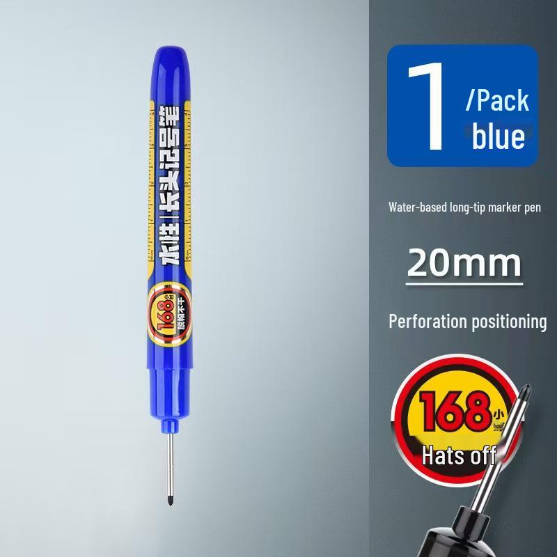Jin Wannian Refillable Waterproof 45mm Long Head Marker for Construction, Woodworking, Glass, and Oil-Based Drawings