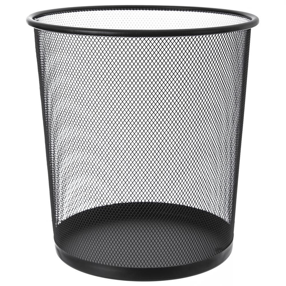 Office waste bin, metal, black, 26x28 cm