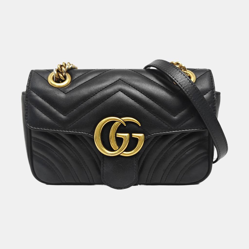 [Pre-Owned] Gucci GG Marmont Matelassé Mini Bag 'Black' - Very Good #7WZD6Y