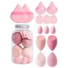 14Pcs Makeup Sponge Set Hydrophilic Polyurethane Pink Purple Brown Orange Black