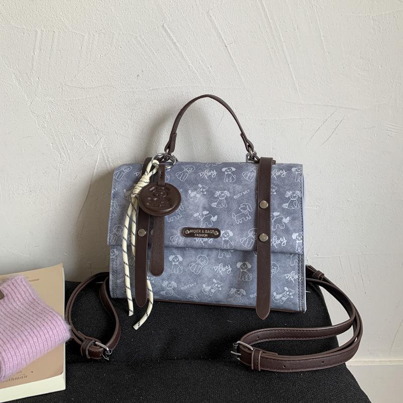 Nischdesign retro ryggsäck dam ny college stil avslappnad liten ryggsäck multifunktionell axelväska