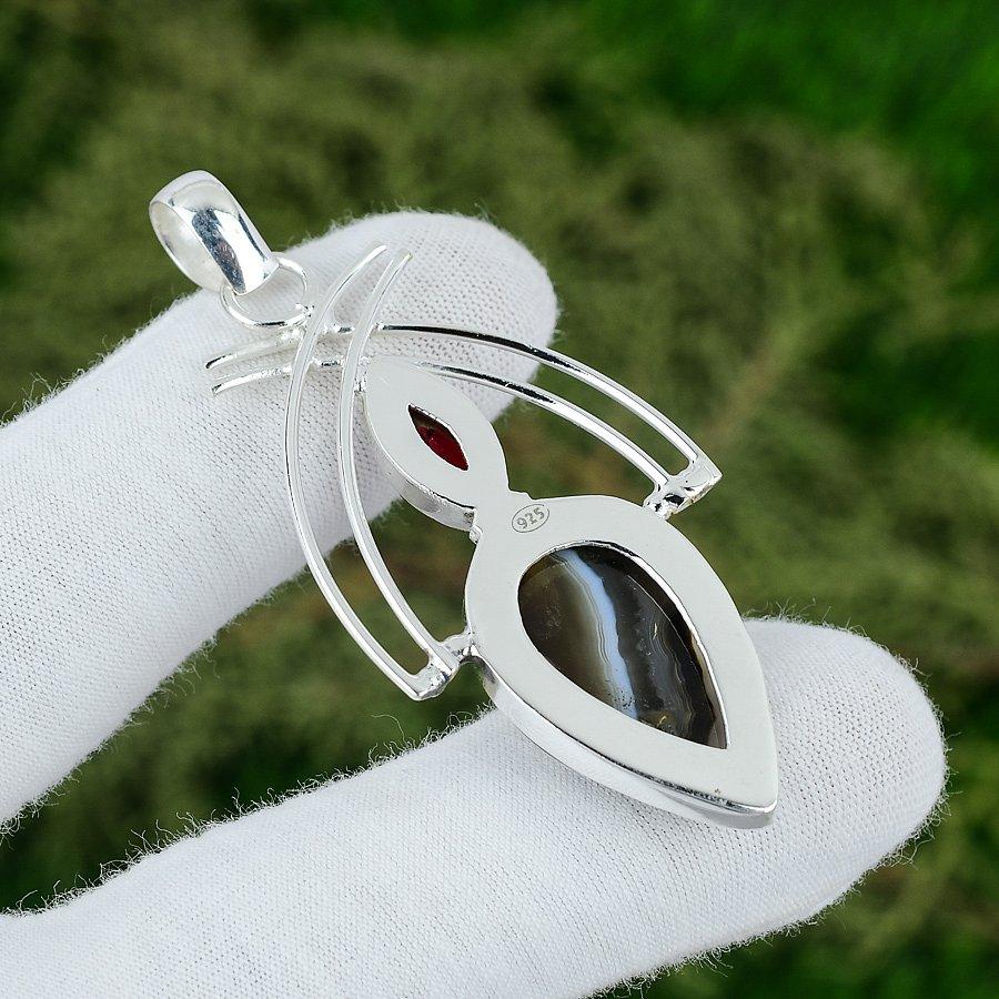 Sisters Day Sale 925 Sterling Silver Sardonyx Stone Mozambique Garnet Pendant