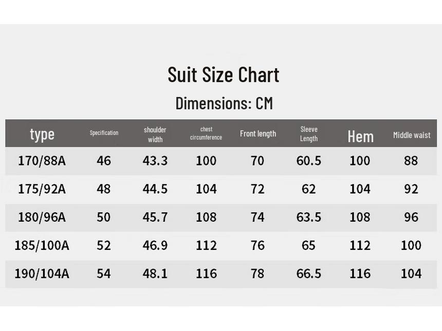 Zhuangji Men's Easy-Care Business Formal Suit Set