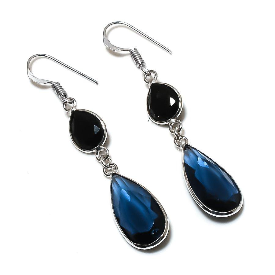 

Серьги из серебра 925 пробы с натуральным голубым топазом и шпинелью 2,29 дюйма u4O91