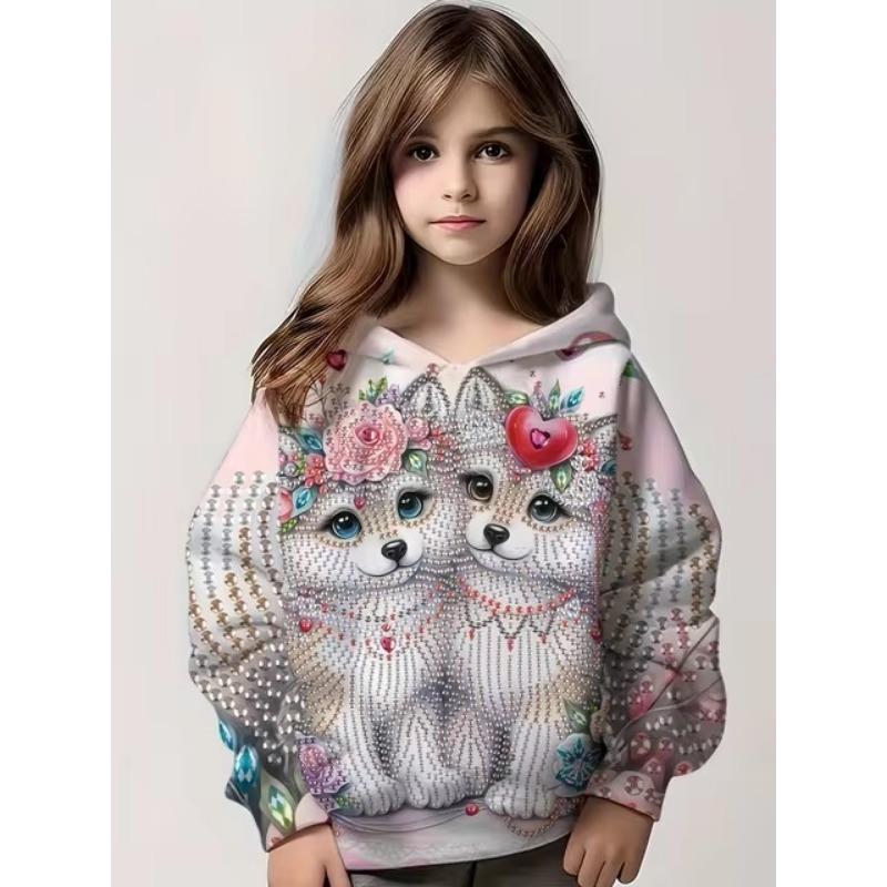 Ursuleț minunat în bomboane hoodies casual confortabile vrac cu mânecă lungă topuri hanorace copii desene animate haine de toamnă și iarnă haine