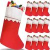 Festive Christmas Stockings Non-woven Fabric Hanging Socks Candy Gift Bag Decorations for Tree Pendant Holiday Party
