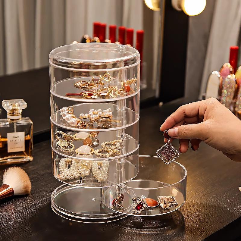 Transparent Acrylic Rotating Cosmetic and Jewelry Organizer
