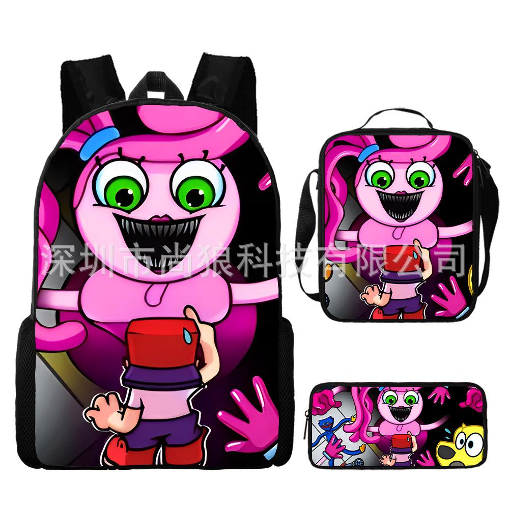Rainbow Friends Rainbow Friends Student School Bag Digital Printed Oxford Cloth Backpack Satchel Pencil Case