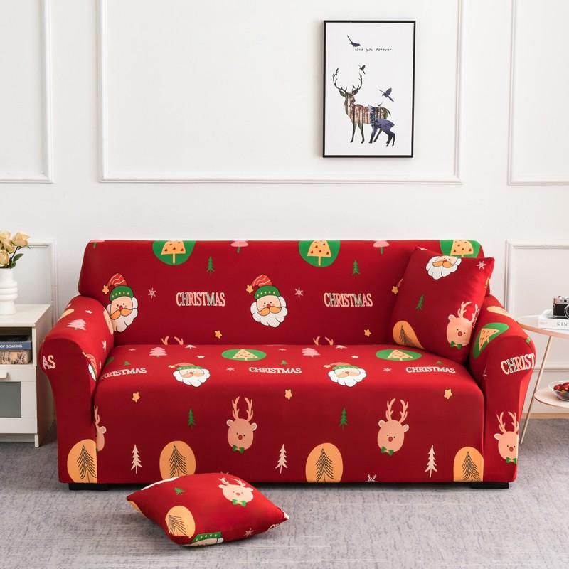 Christmas Elastic Sofa Covers for Living Room Funda Sofa Couch Cover Chair Protector Universal Sofa Slipcovers X-mas Home Decor
