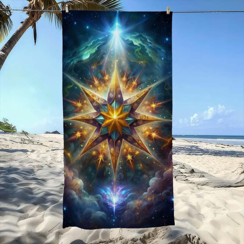 Brillantes Stern Strandtuch | Ultra-Saugfähig, Schnelltrocknend, Polyester-Mischung, Ideal für Strand, Pool, Badezimmer, Yoga, Fitness, Outdoor