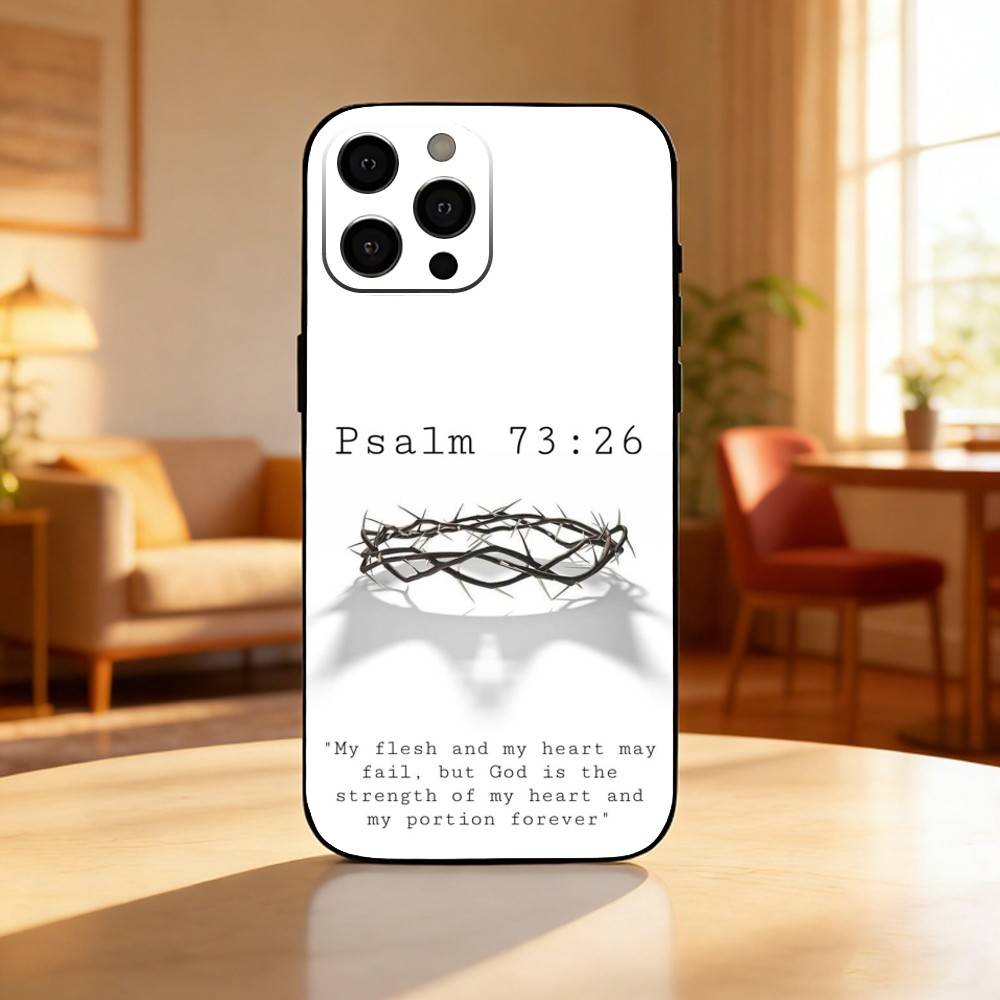 Isaiah Jeremiah Psalm Jesus Bible Phone Case For iPhone17,16,15,14,13,12 Plus,Max Soft Silicone Black Cover