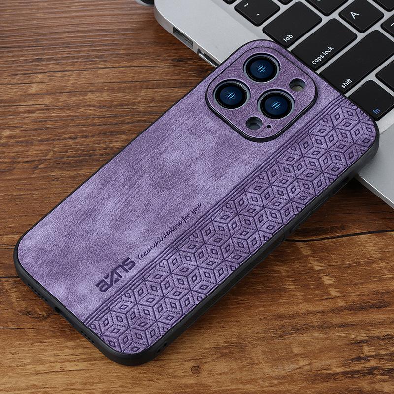 Applicable to Samsung S25Ultra mobile phone case, new skin feeling s24 printed leather pattern anti-drop A26 business protective case