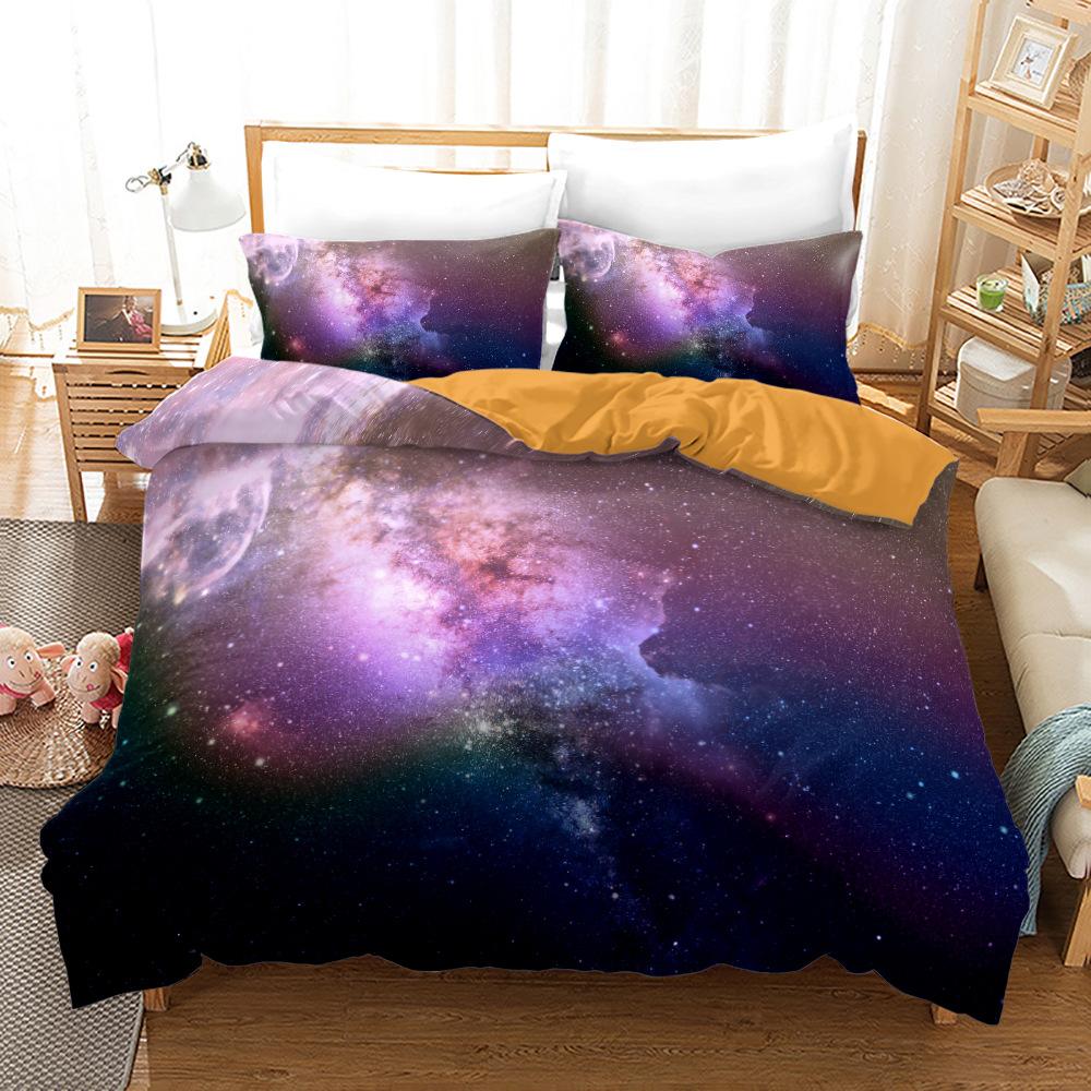 Hot New Western Galaxy Bedding Set Cotton Winter Duvet Cover Sets Reactive Printing Kids Adult Bedding Sets Dropshpping