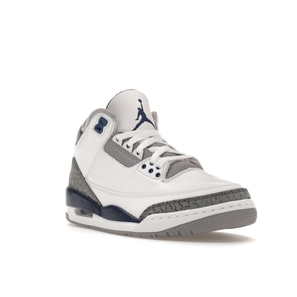 Air Jordan 3 Retro Midnight Navy Baskets Homme Blanc Ciment-Gris Noir CT8532-140