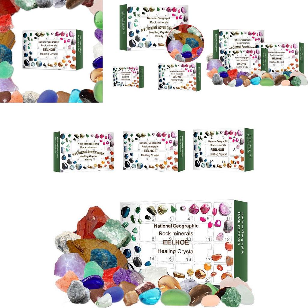 Xmas Countdown Advent Calendar With Unique Healing Crystal Stones**