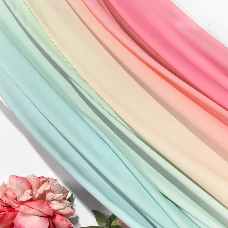 100x150cm Fashion Gradient Fabric Chiffon for Clothing Dresse Scarves Sewing Multicolor Translucent Cloth Needlework Soft Smooth