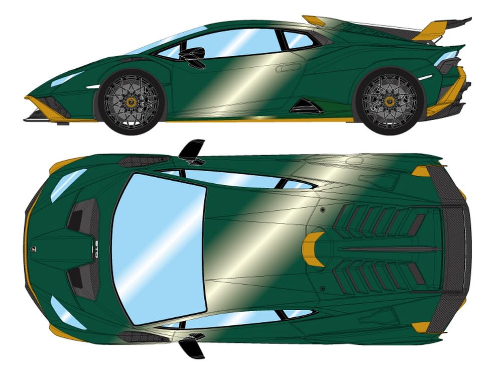 Модель EIDOLON 1/43 Lamborghini Huracan STO 2021 Verde Hydra/Золотистая отделка EM737D