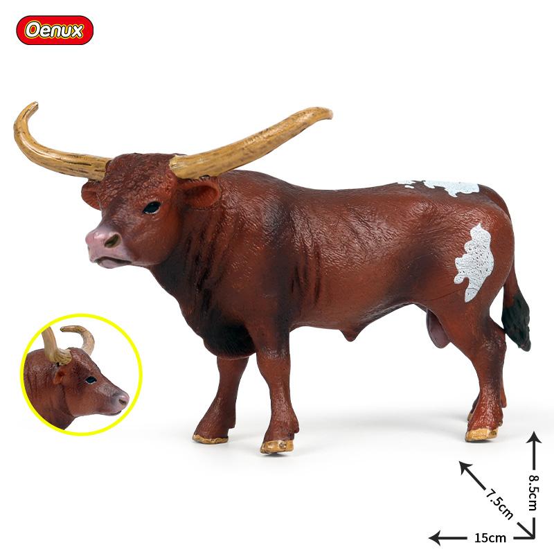 Oenux Simulation Cute Farm Animals Milk Cow Cattle Calf Angus Bull OX Buffalo Model Action Figures Educational Cute Toy Kid Gift