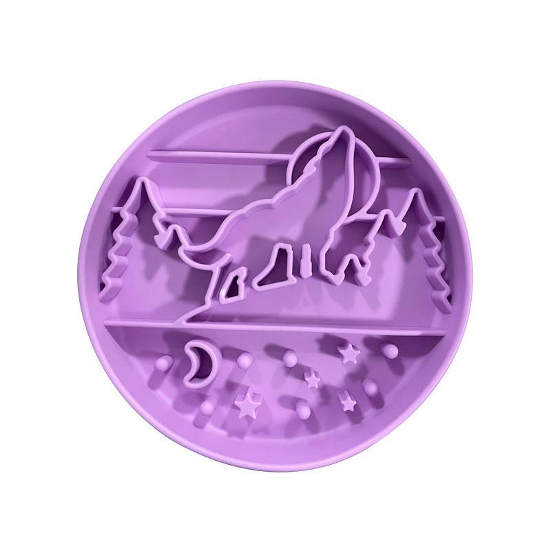 Silicone Lick Mat Slow Feeder Bowl Round Dog Licking Plate Non-Slip Slow Eating Pad For Dogs Puppies Home Mealtime Treat Gift