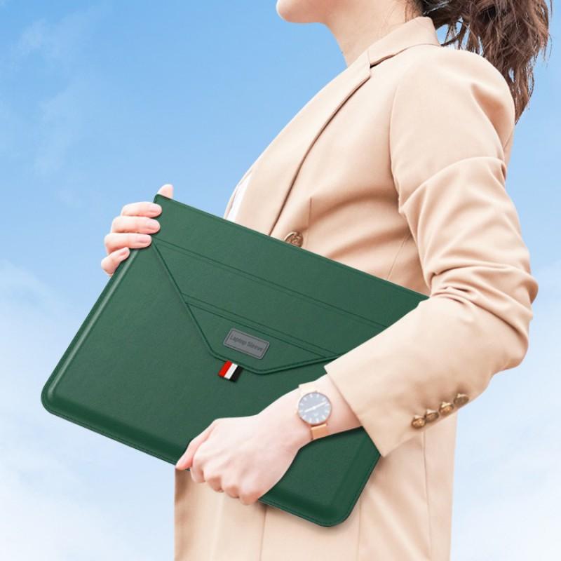 Laptop Sleeve With Stand MacBook 13 14 Inch PU Protective Case
