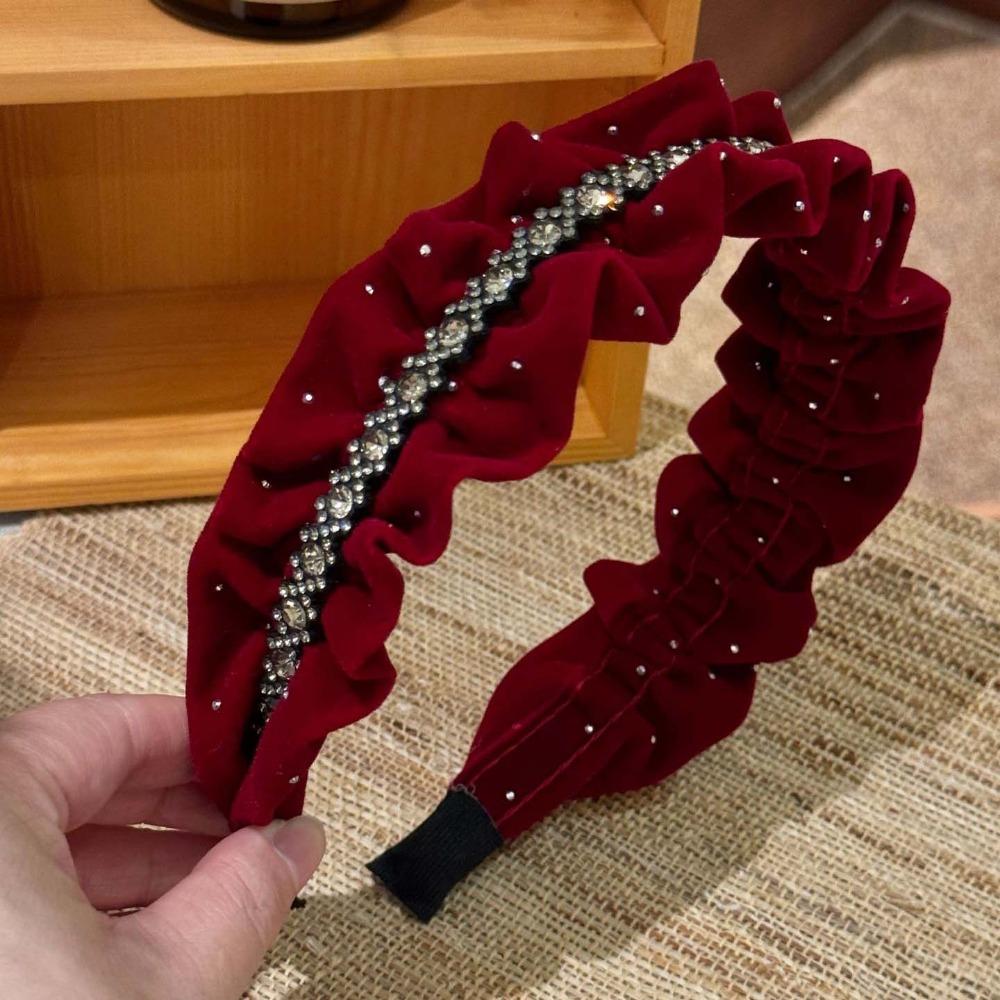 Elegant Shiny Rhinestone Headband French Style Women Sequin Hairband  Banquet