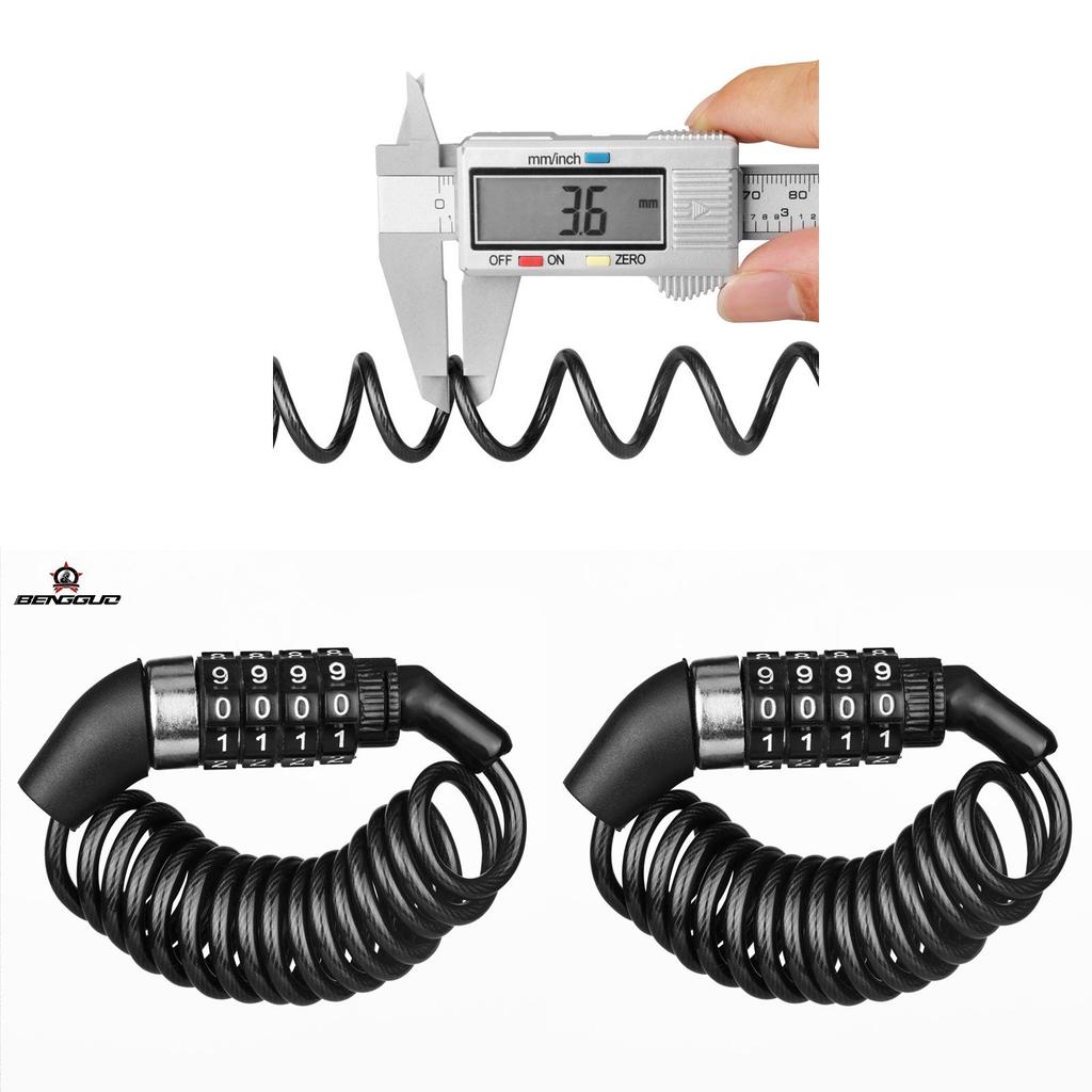 Bicycle Lock Steel Cable Security Lock With Combination Code For Mountain Bike Storage