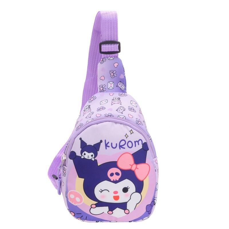 Kuromi Children Cartoon Print Nylon Crossbody Bag For Kindergarten Kids