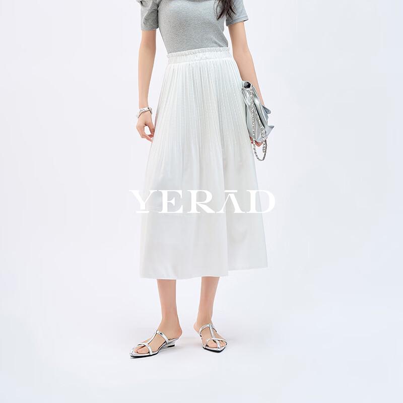 YERAD French Pleated A-Line Midi Skirt M