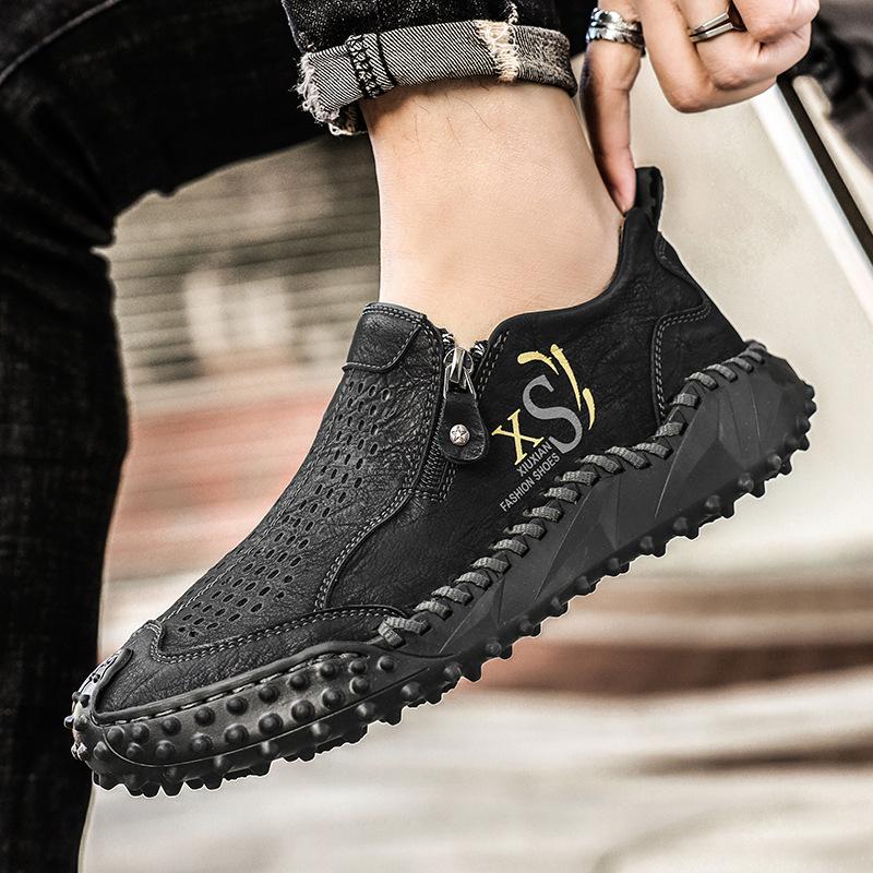 20252025 hollow hole shoes sports and leisure shoes men's summer new breathable non-slip soft-soled men's shoes