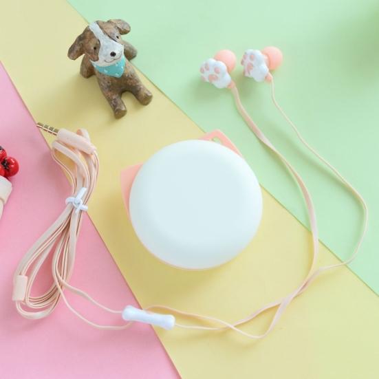 Wired Earphone Cute Comfortable ABS Cat Claw 3.5mm Music Game Sport Earphone Daily Use