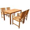 5 Piece Garden Dining Set Solid Acacia Wood