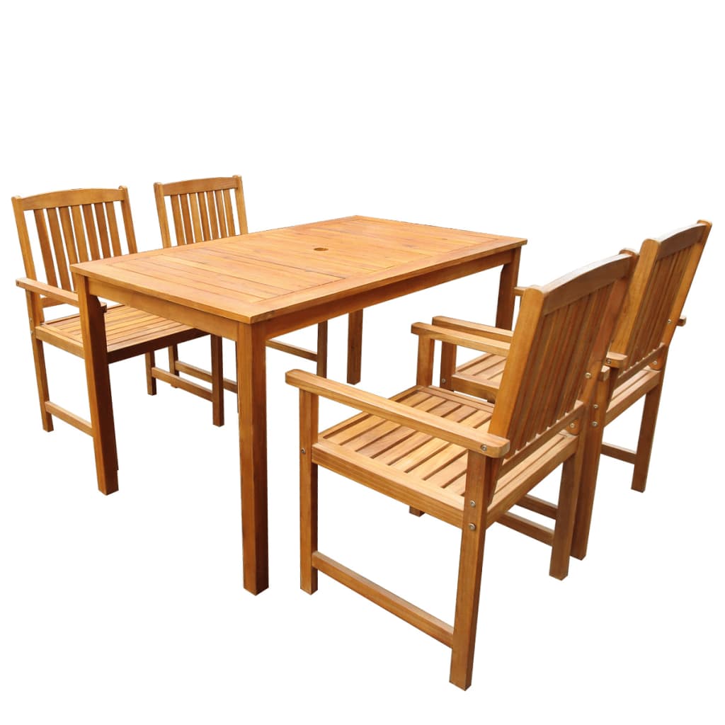 5 Piece Garden Dining Set Solid Acacia Wood