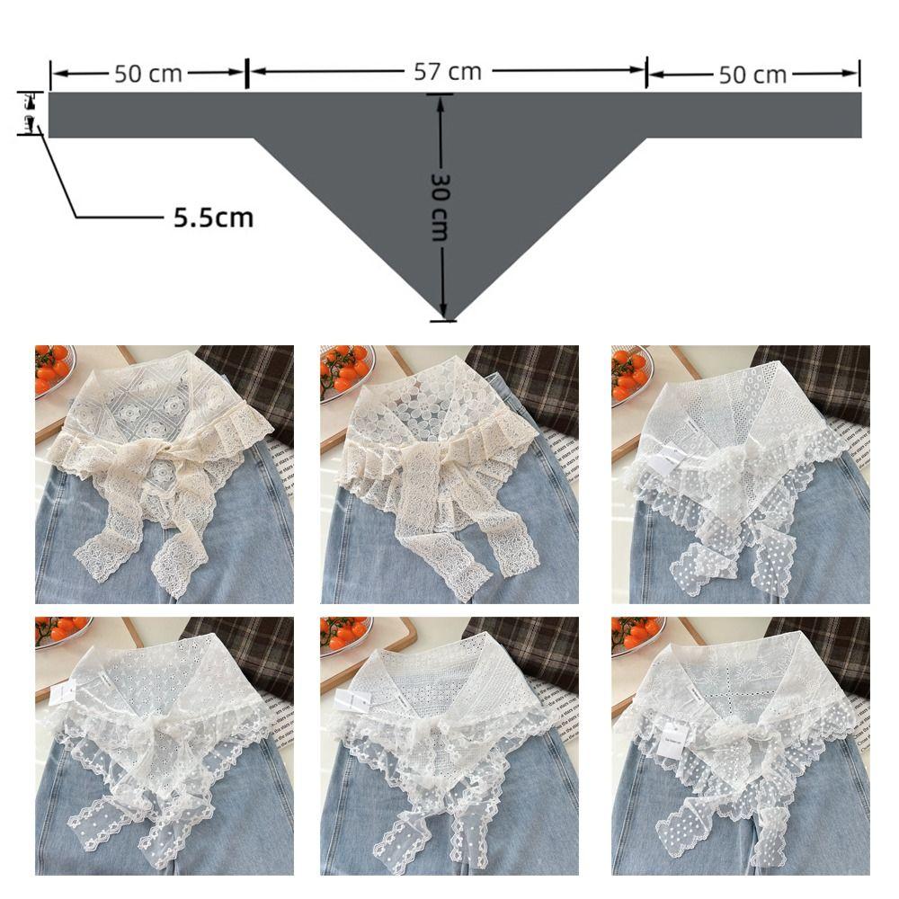 Embroidered Flower Lace Flower Hair Scarf Y2K Streetwear Chic Lace Mini Skirt Bohemian Casual Hollow Out Skirt Jeans Decoration