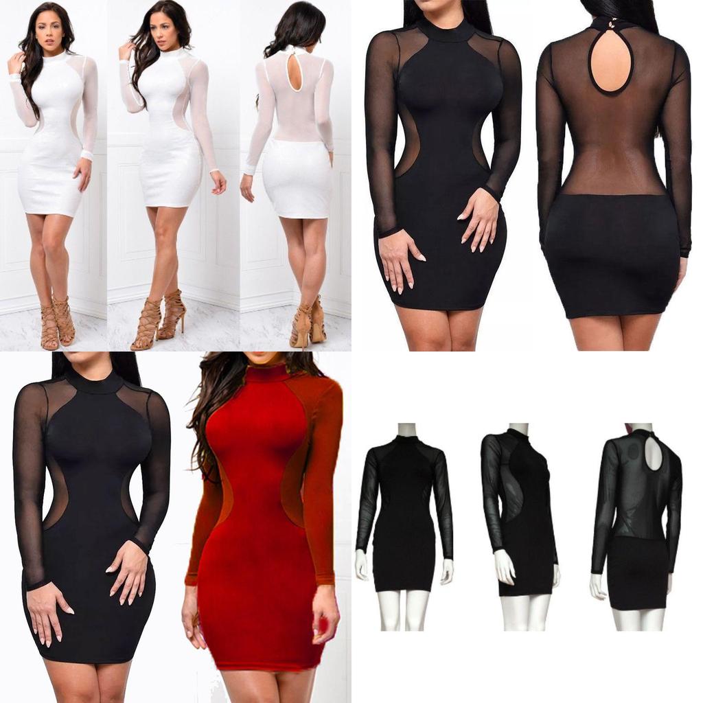 Premium Quality Women Sexy Long Sleeve Bandage Bodycon Evening Cocktail Mini Dress