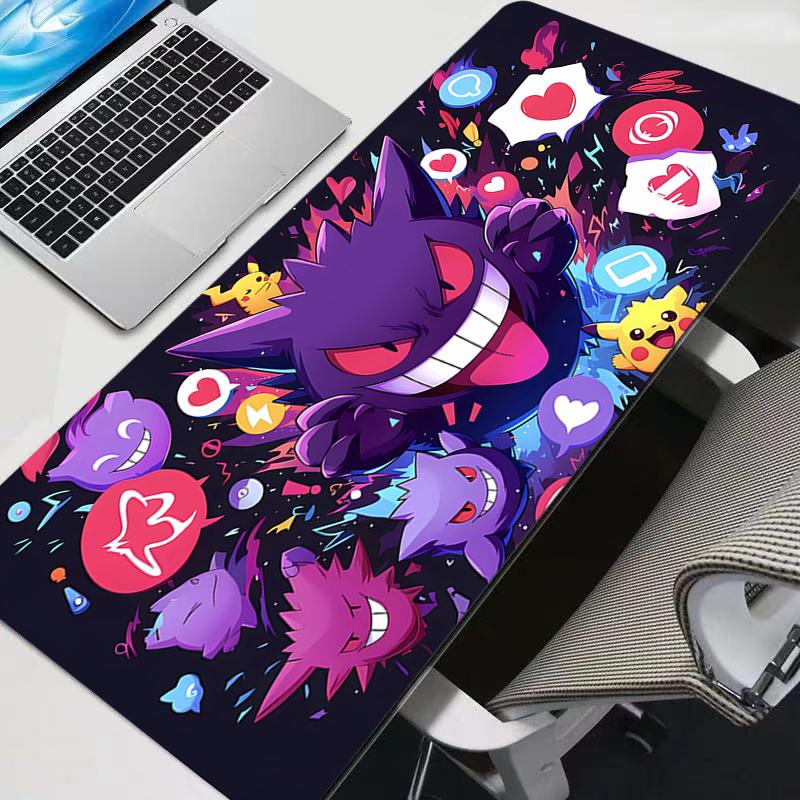 Large Mouse Pad Gengar Office Computer Desk Mat Table Keyboard Laptop Pokemon Pikachu Carpet Accessories Gaming Mousepad