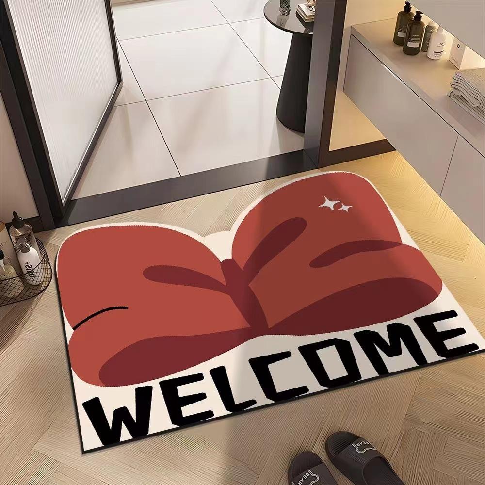 Cartoon Pattern Toilet Toilet Door Non-slip Quick Drying Mat Bathroom Floor Mat Diatom Mud Absorbent Soft Mat
