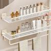 Wall Mounted Acrylic Shower Shelf Stainless Steel Storage Organizer Rack  Shower