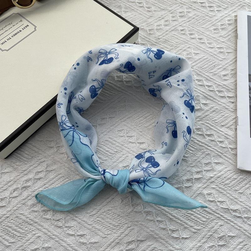 58*58cm Baumwoll-Quadrat-Schal Bandana, Kopfbedeckungen für Frauen, Kopftuch Taschentuch, Quadratischer Schal Stirnband, Vielseitige Schals für Frauen