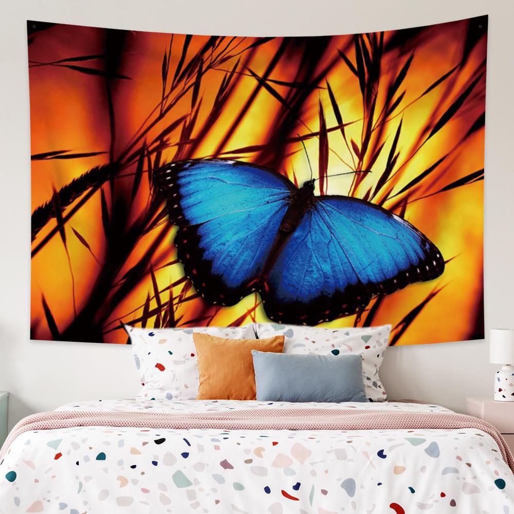 Colorful psychedelic butterfly mandala tapestry aesthetics wall hanging celestial carpet home dormitory decoration tapiz