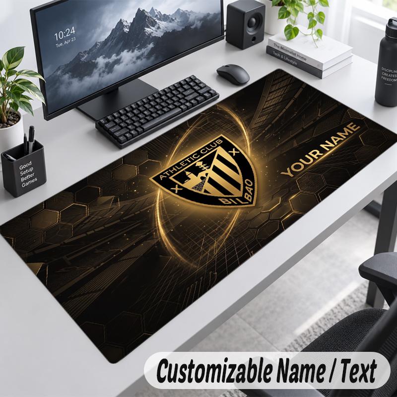 Custom Name Text Mouse Pad Athletic Bilbao FC Personalized Desk Pad For Work And Gaming