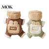 Cozy Pet Clothing Quilted Dog Jumpsuit, Four-Legged Outfit, Hoodie with Cute Clothes Plush Ears, Warm Onesie for Small Dogs Winter Wear Harness