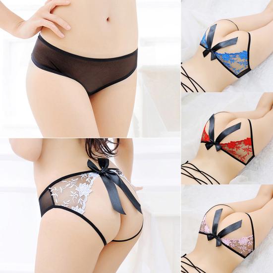 Sexy květinové vyšívané spodní prádlo Spodní kalhotky Ženy Hip Exposure Slips Kalhotky