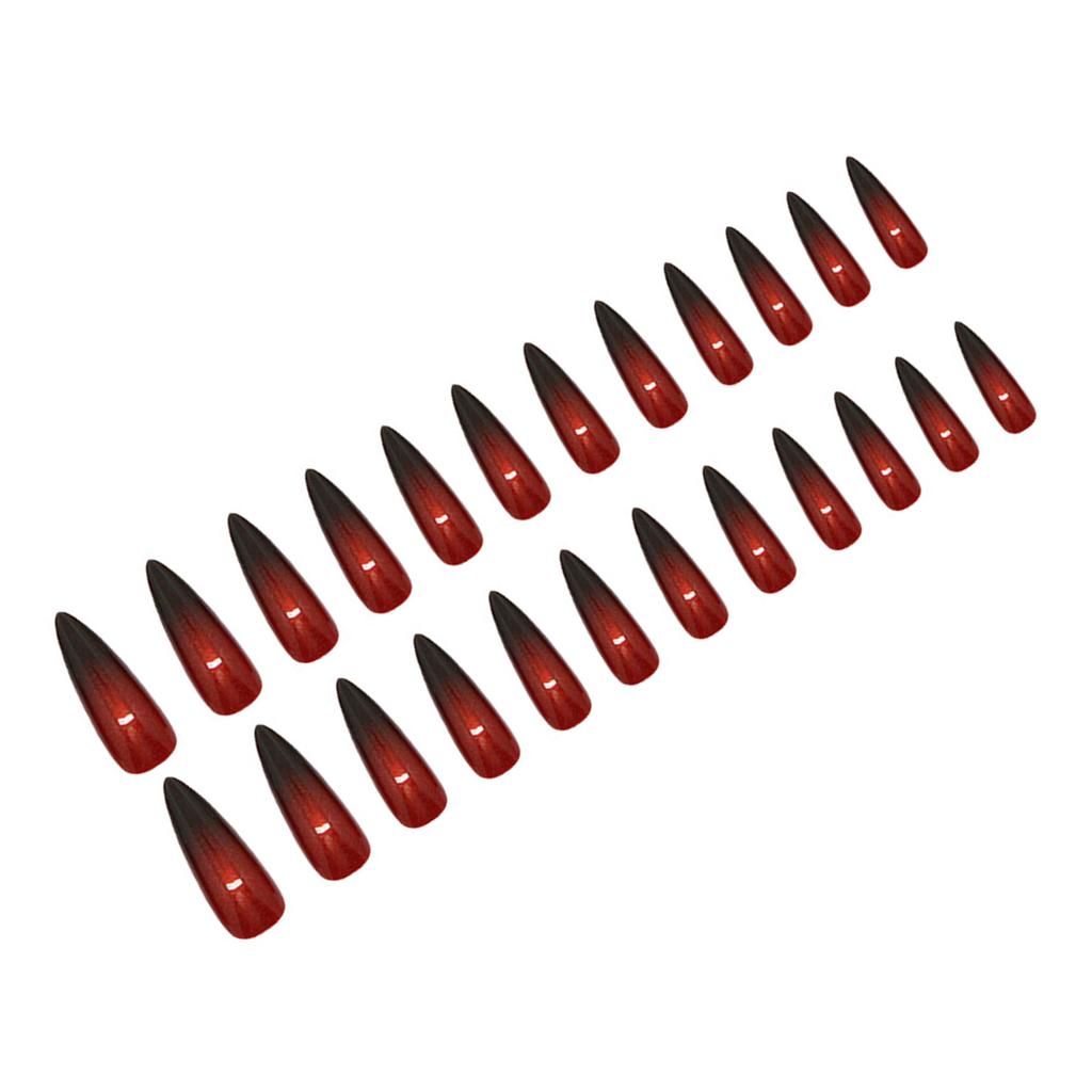 Black Red Gradients Resin Nail Extension Long Lasting Safe Material Waterproof False Nails for Women Nail Art Decoration